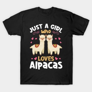 Just a Girl Who Loves Alpacas Gift T-Shirt